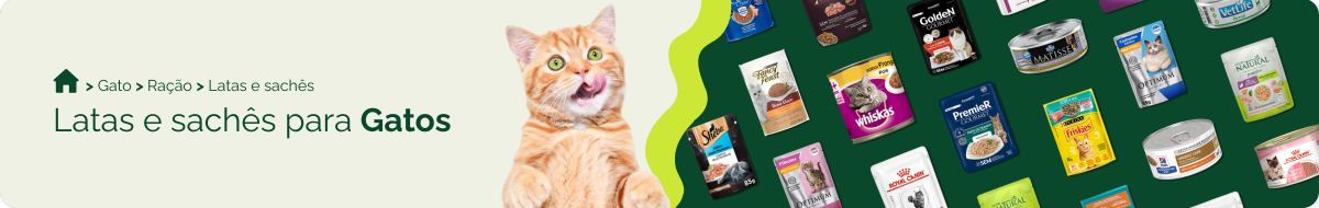 Latas e sachês para gatos