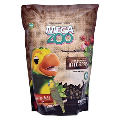 Alimento Megazoo Extrusado Integral para Papagaios 600gr
