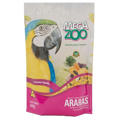Alimento Megazoo para Araras com Frutas e Legumes 600gr