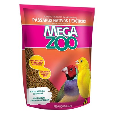 Alimento Megazoo para Pássaros Nativos e Exóticos 350gr
