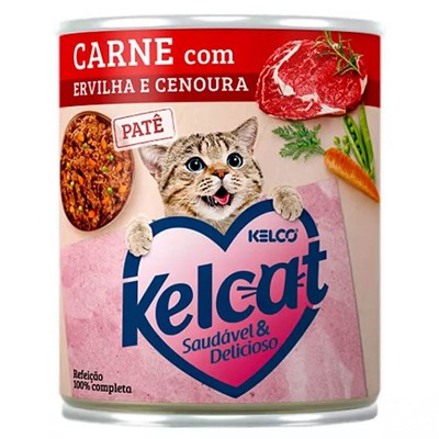 Alimento Úmido Kelcat Carne, Ervilha e Cenoura 280gr