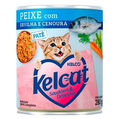 Alimento Úmido Kelcat Peixe, Ervilha e Cenoura 280g