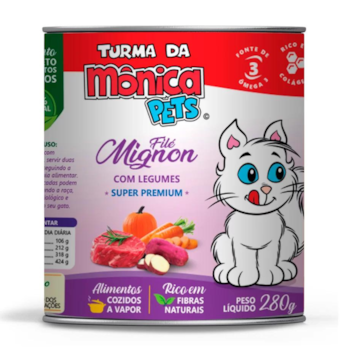 Alimento Úmido Turma da Mônica Pets para Gatos Filé Mignon com Legumes 280gr - Imagem principal