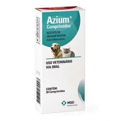 Anti-inflamatório Azium Msd para Cachorros e Gatos com 20 comprimidos