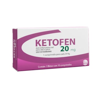 Anti-inflamatório Ketofen 20mg Para Cães 10 Comprimidos - Imagem principal