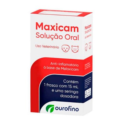 Anti-Inflamatório Maxicam Ourofino Solução Oral 15ml Cães E Gatos