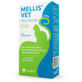Anti-inflamatório Mellis Vet 0,2mg para Gatos Com 10 Comprimidos - Imagem principal