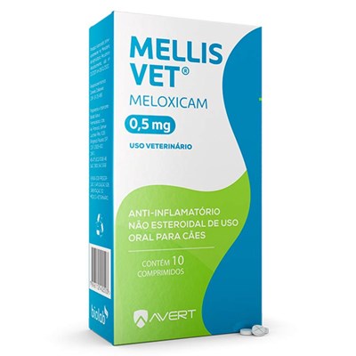 Anti-inflamatório Mellis Vet Meloxicam 0,5mg 10CP para Cães