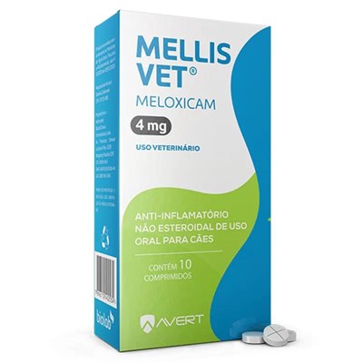 Anti-inflamatório Mellis Vet Meloxicam 4mg 10CP para Cães
