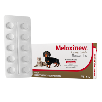 Anti-inflamatório Meloxinew Para Cães e Gatos Caixa Com 10 Comprimidos 1 mg - Imagem principal