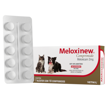 Anti-inflamatório Meloxinew Para Cães e Gatos Caixa Com 10 Comprimidos 2mg - Imagem principal