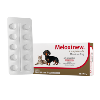 Anti-inflamatório Meloxinew Para Cães e Gatos Cartela Com 10 Comprimidos 1mg - Imagem principal