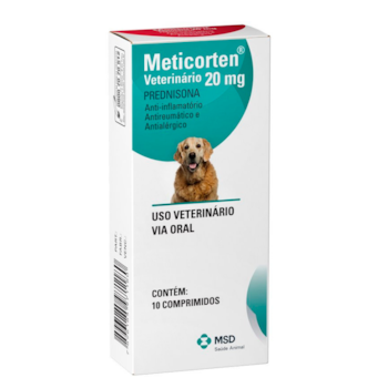 Anti-inflamatório Meticorten MSD 20mg para Cachorros e Gatos com 10 comprimidos - Imagem principal