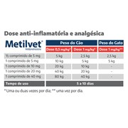 Anti-Inflamatório Metilvet 5mg para Cachorros e Gatos com 10 Comprimidos
