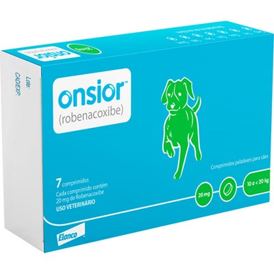 Produto Anti-inflamatório Onsior 20mg Para Cachorros De 10kg Até 20kg Com 7 Comprimidos