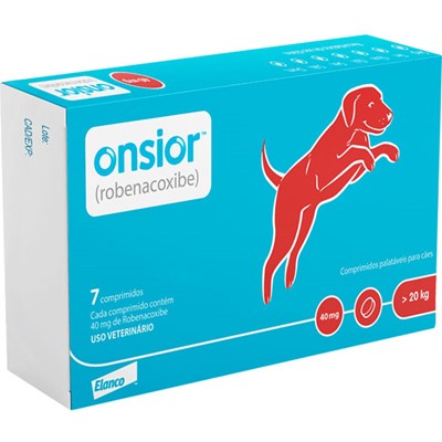 Produto Anti-inflamatório Onsior 40mg Para Cachorros Acima 20kg Com 7 Comprimidos