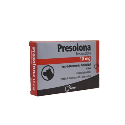 Anti-inflamatório Presolona 10Mg para Cachorro Syntec Prednisolona 10 Comprimidos