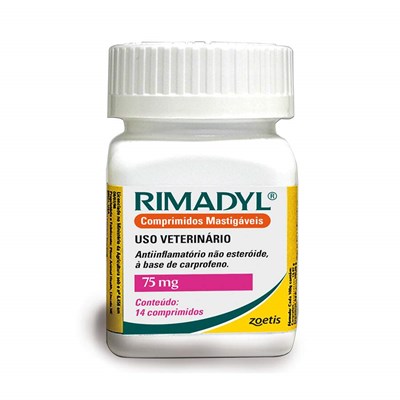 Anti-Inflamatório Rimadyl 75mg Zoetis para Cachorro 14 Comprimidos