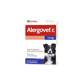 Antialérgico Alergovet C 1,4mg para Cães Com 10 Comprimidos - Imagem principal
