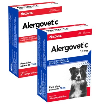 Antialérgico Alergovet C 1,4mg para Cães Com 10 Comprimidos