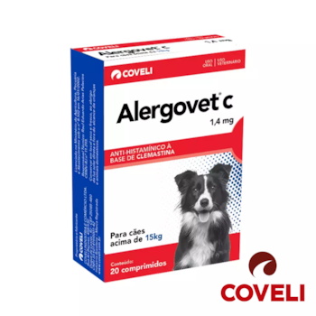 Antialérgico Alergovet C 1,4mg para Cães Com 20 Comprimidos - Imagem principal