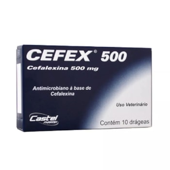 Antibacteriano Cefex para Cães e Gatos Com 10 Comprimidos 500mg - Imagem principal