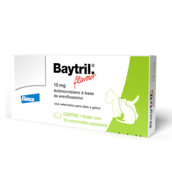 Antibiótico Baytril Flavour 15mg para Cachorros e Gatos com 10 comprimidos - Imagem principal