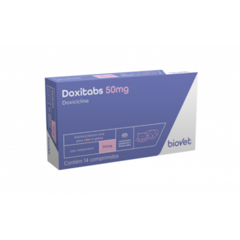 Antibiótico Biovet Doxitabs 50mg Para Cães e Gatos Com 14 Comprimidos - Imagem principal