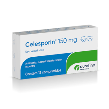 Antibiótico Celesporim Para Cães e Gatos 150Mg Com 12 Comprimidos - Imagem principal