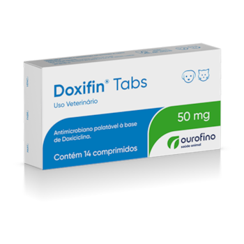 Antibiótico Doxifin Tabs 50mg Ourofino Para Cães e Gatos Blister Com 14 Comprimidos - Imagem principal
