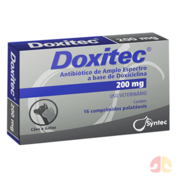 Antibiótico Doxitec com 16 Comprimidos 200mg para Cães e Gatos - Imagem principal