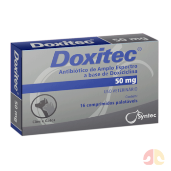 Antibiótico Doxitec com 16 Comprimidos 50mg para Cães e Gatos - Imagem principal