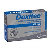 Antibiótico Doxitec para Cães e Gatos com 16 Comprimidos 100mg
