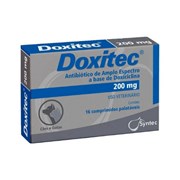 Antibiótico Doxitec para Cães e Gatos com 16 Comprimidos 200mg