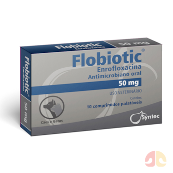 Antibiótico Flobiotic 50 mg com 10 Comprimidos para Cães e Gatos - Imagem principal