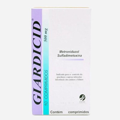 Antibiótico Giardicid 500mg Para Cães e Gatos Com 10 Comprimidos