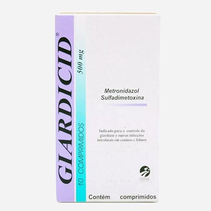 Antibiótico Giardicid 500mg Para Cães e Gatos Com 10 Comprimidos