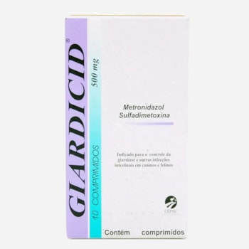 Antibiótico Giardicid 500mg Para Cães e Gatos Com 10 Comprimidos - Imagem principal