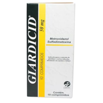 Antibiótico Giardicid 50mg Para Cães e Gatos Com 10 Comprimidos - Imagem principal