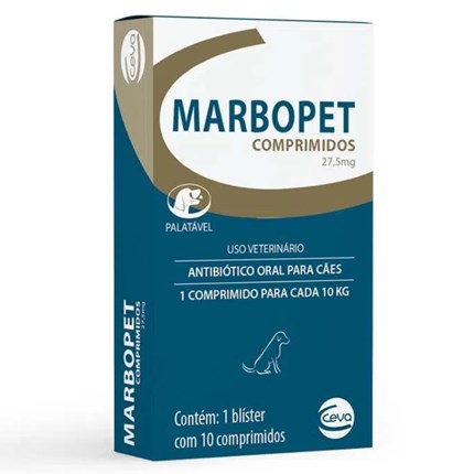 Antibiótico Marbopet 27,5mg para Cachorros com 10 Comprimidos