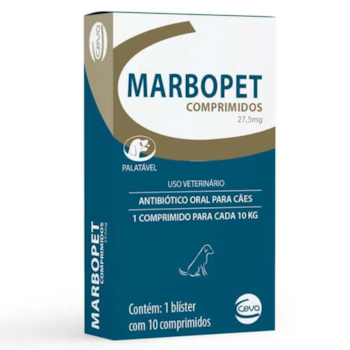 Antibiótico Marbopet 27,5mg para Cães com 10 Comprimidos - Imagem principal