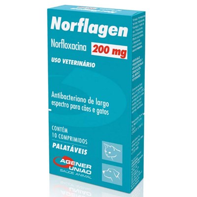 Antibiótico Norflagen 200mg para Cachorros e Gatos