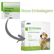 Antibiótico PetSporin 600mg Mundo Animal para Cachorros e Gatos com 12 comprimidos