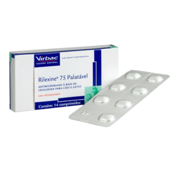 Antibiótico Rilexine Palatável Para Cães E Gatos Com 14 Comprimidos 75mg - Imagem principal