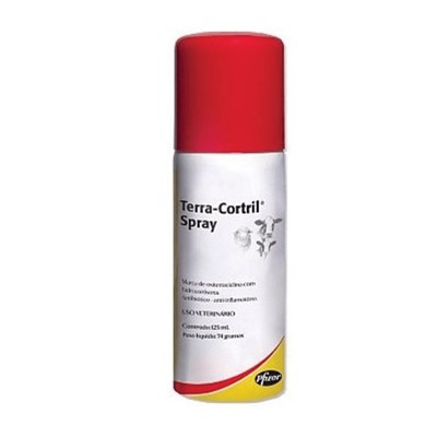 Antibiótico Spray Terra-Cortril 125ml para Ovinos e Bovinos