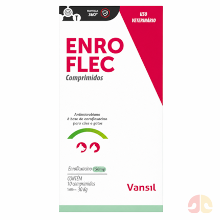 Antibiótico Vansil Enro Flec Enrofloxacina 150mg com 10 Comprimidos para Cães e Gatos - Imagem principal