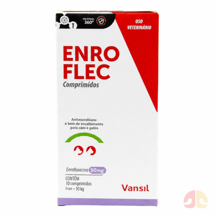 Antibiótico Vansil Enro Flec Enrofloxacina 50mg com 10 comprimidos para Cães e Gatos - Imagem principal