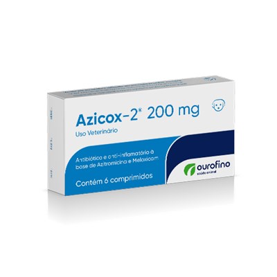 Antibioticoterapia Azicox 2 para Cães e Gatos com 6 comprimidos 200mg