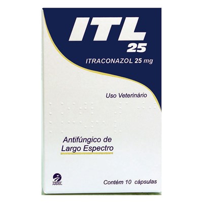 Antifúngico ITL 25mg para Cachorros e Gatos com 10 cápsulas
