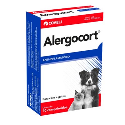 Antiiflamatório Alergocort para Cachorros e Gatos com 10 Comprimidos